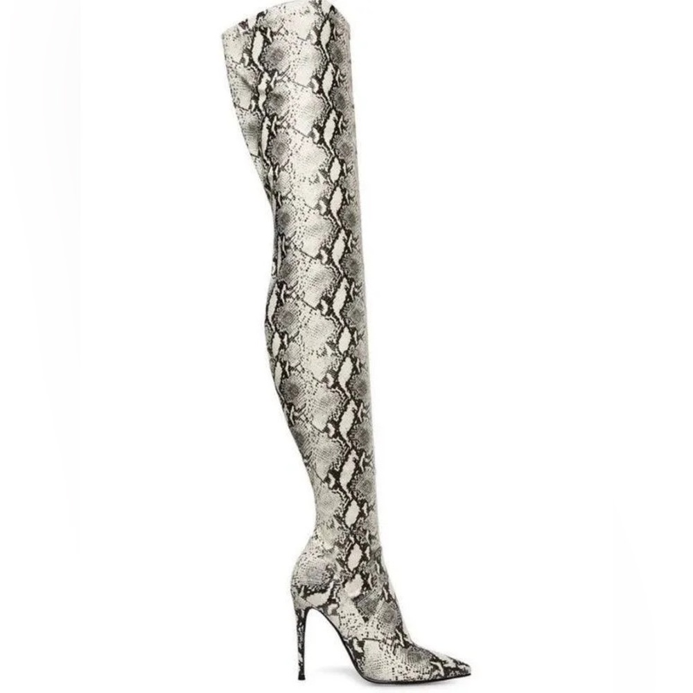 Steve Madden Thigh High Snakeskin Print Boots